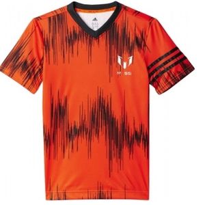 Adidas boys Jersey shirt size Large Messi Orange & Black